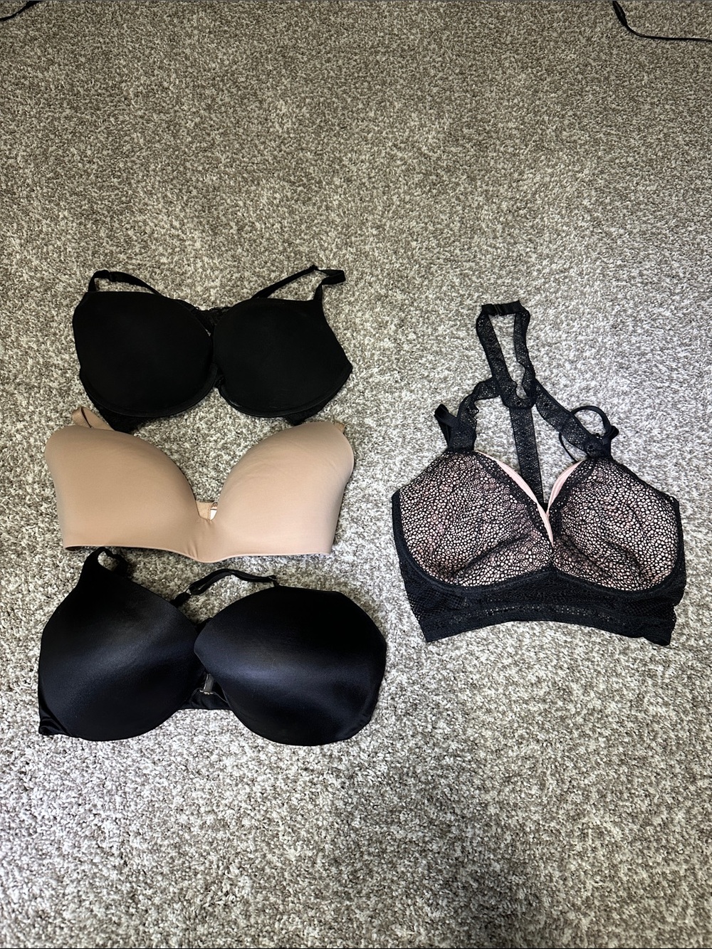 Victoria's Secret Black & Nude Bra Mix - Lot of 4